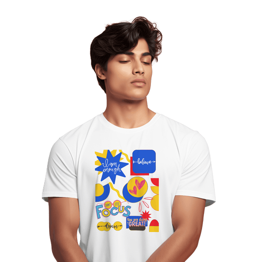 Men’s Short Sleeve Printed T-shirt, 100% cotton and easy to wear summer T-shirts 